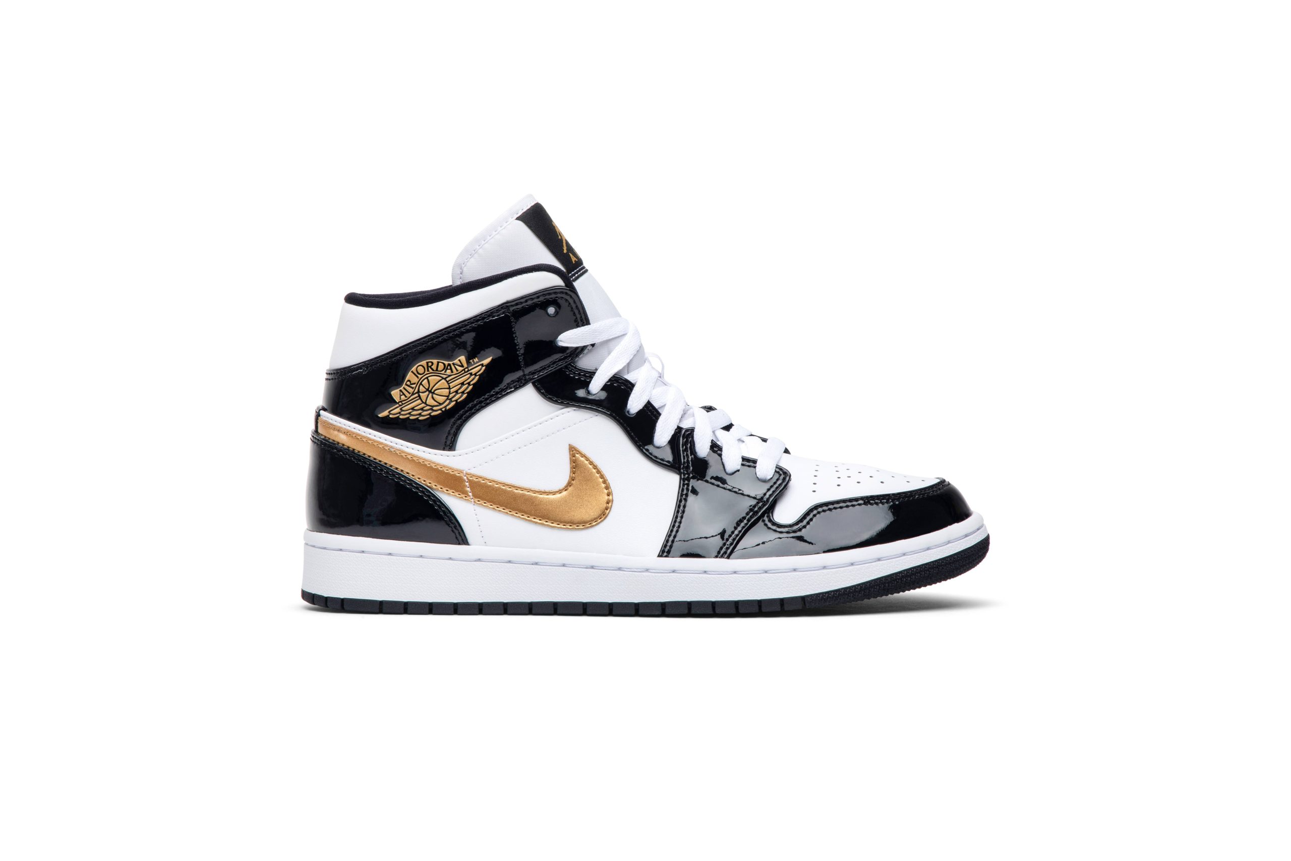 Air Jordan 1 Mid Patent 'Black Gold' 852542-007-8