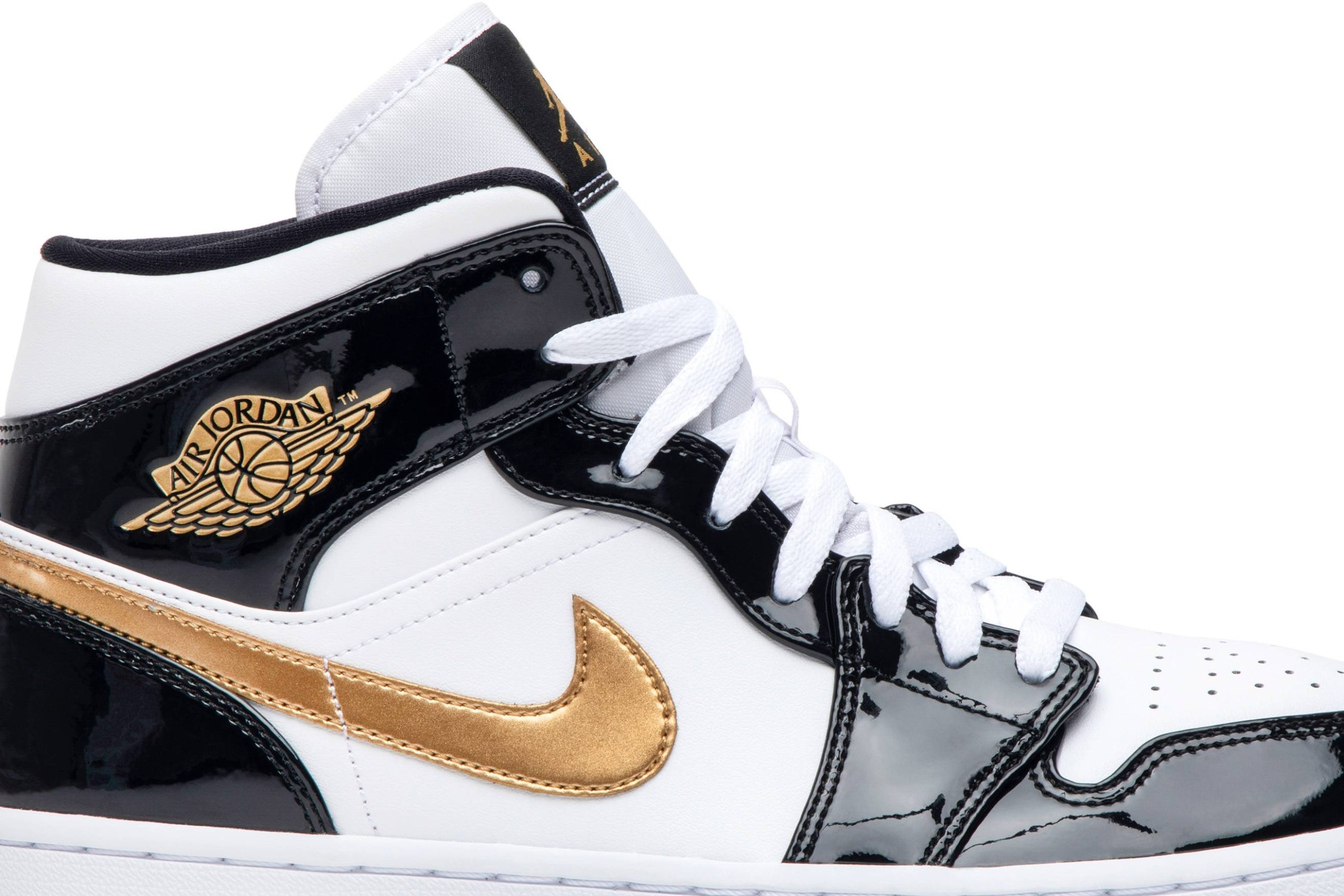 Air Jordan 1 Mid Patent 'Black Gold' 852542-007-6