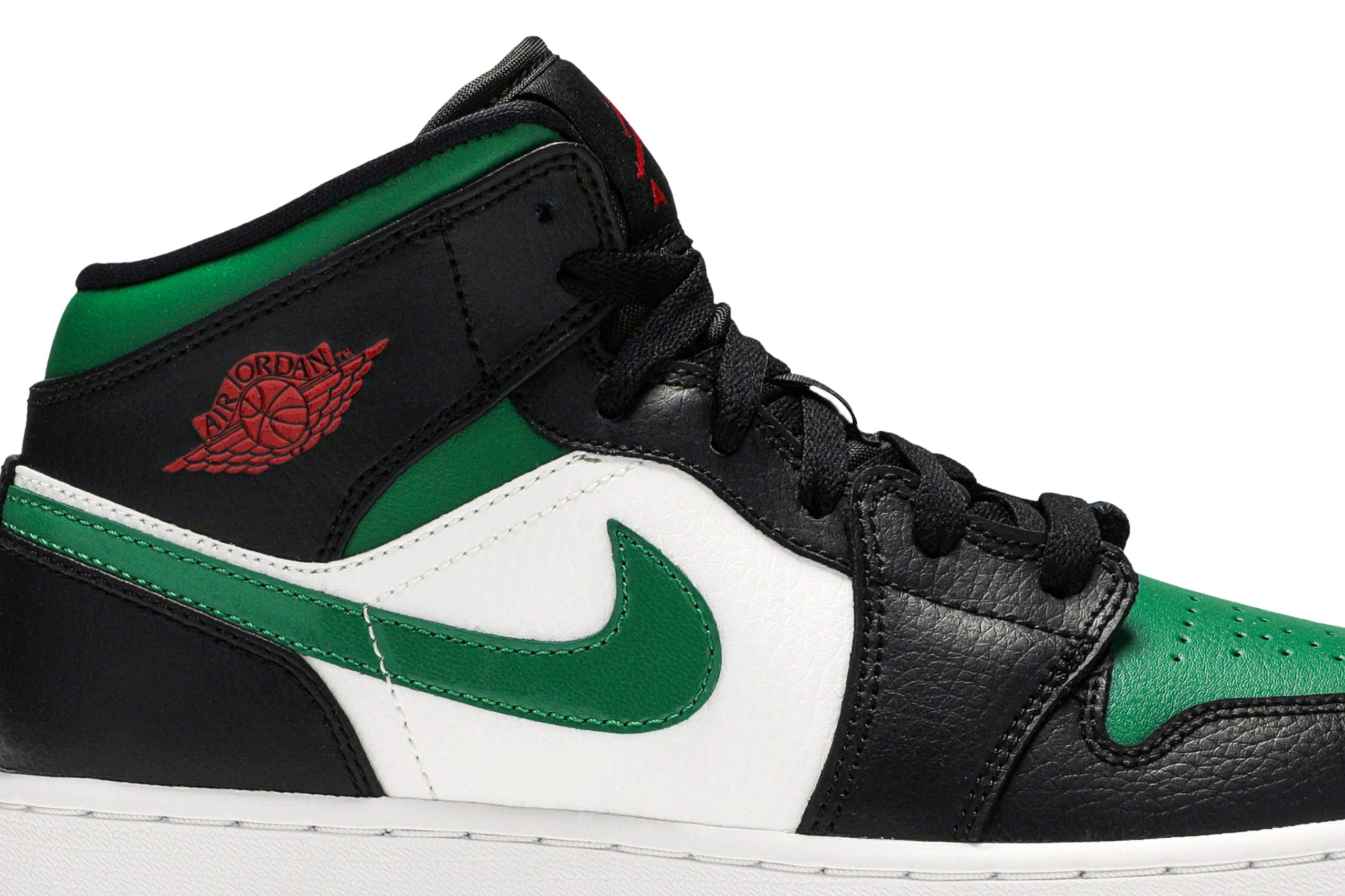 (Grade School) Air Jordan 1 Mid 'Black Pine Green' 554725-067-7