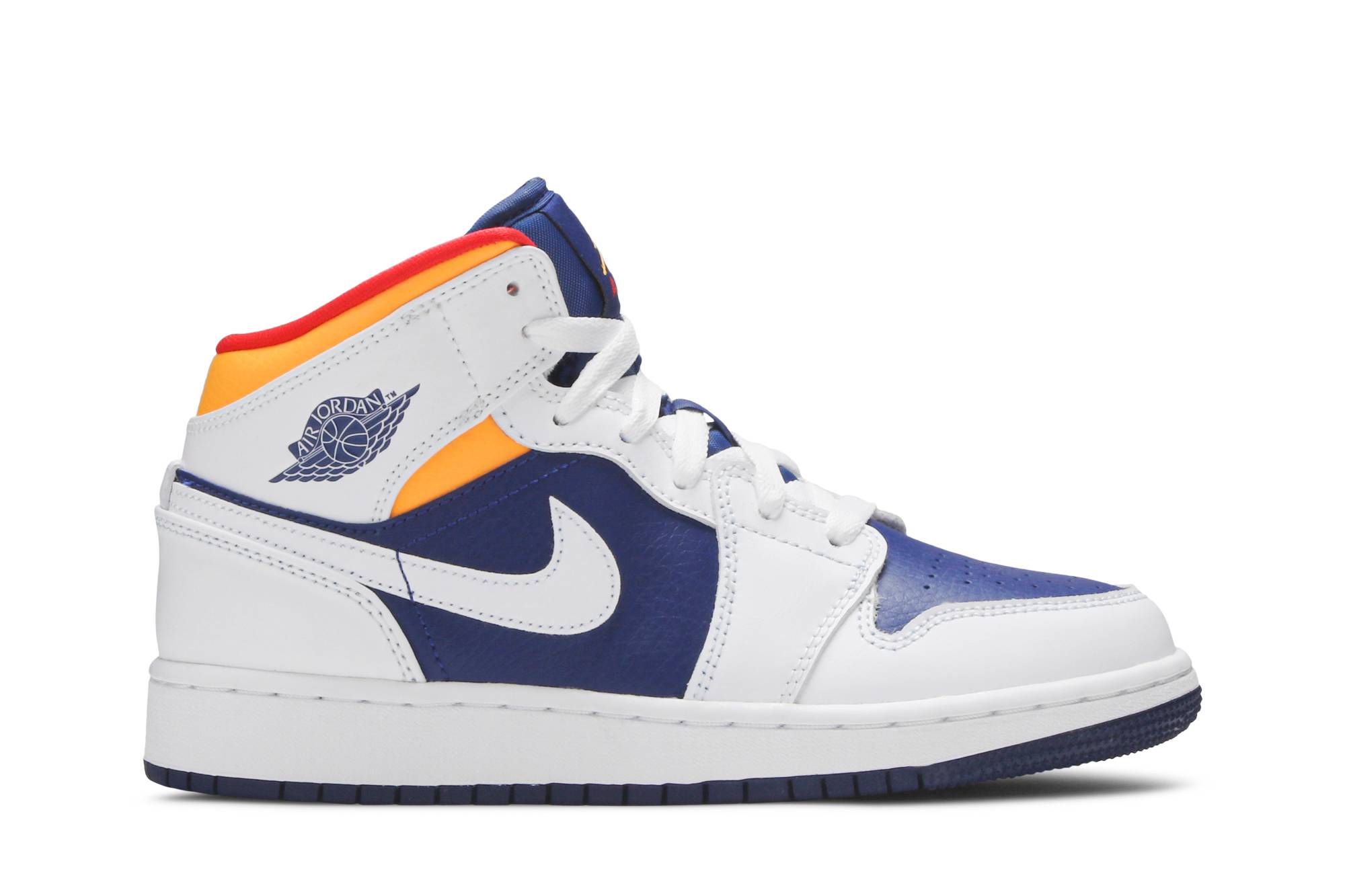 (Grade School) Air Jordan 1 Mid 'White Deep Royal Blue' 554725-131-8