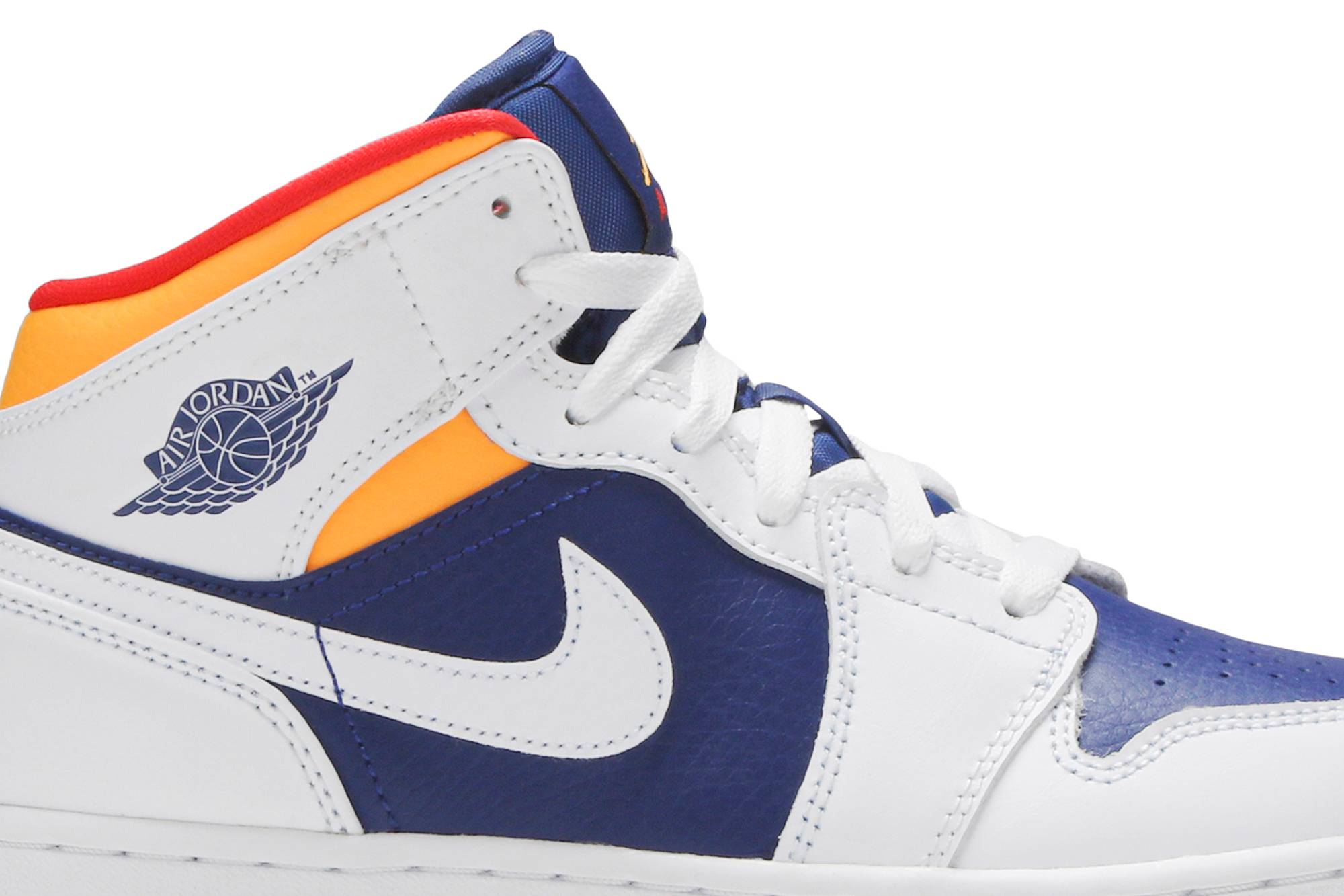 (Grade School) Air Jordan 1 Mid 'White Deep Royal Blue' 554725-131-3