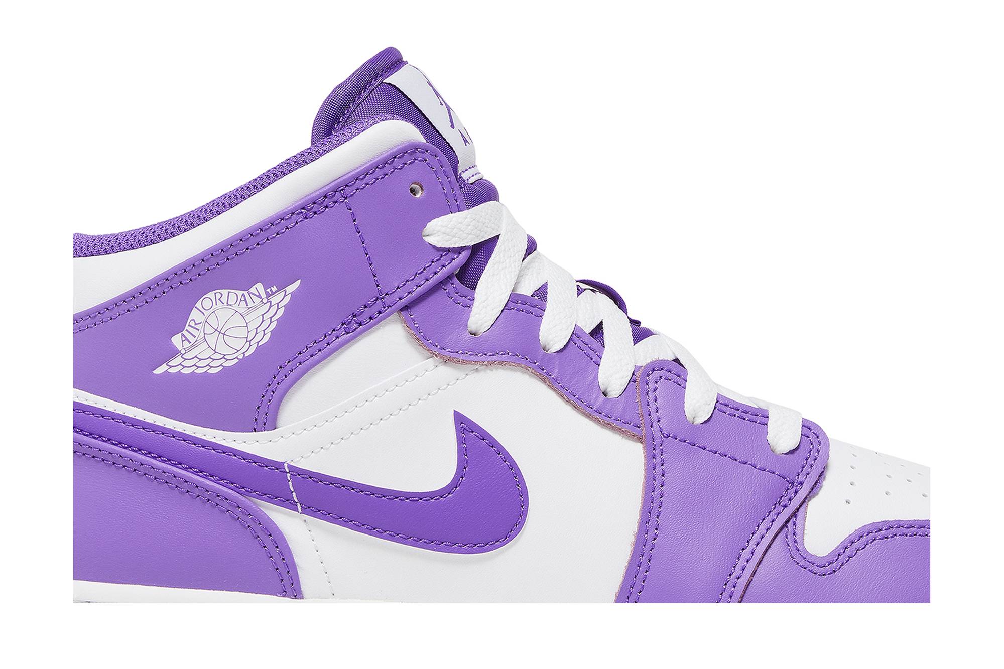 (Grade School) Air Jordan 1 Mid 'White Purple' DQ8423-511-6