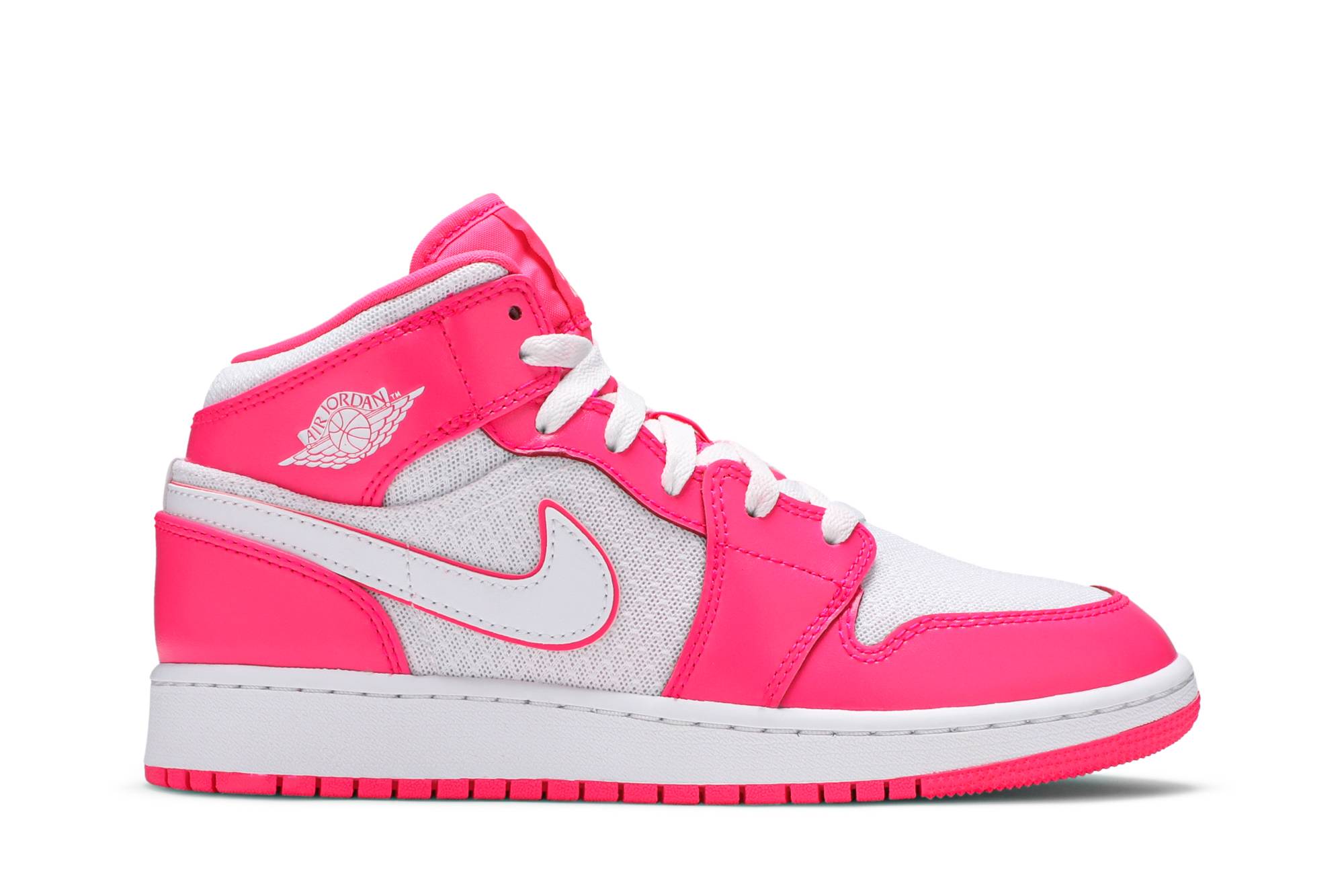 (Grade School) Air Jordan 1 Mid Hyper Pink White 555112-611-8