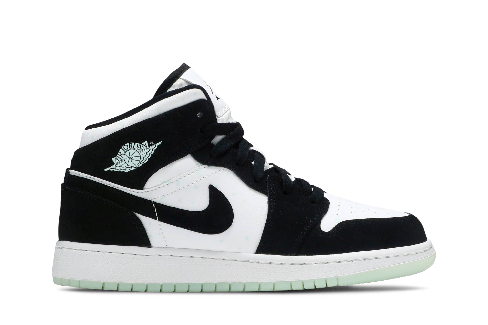 (Grade School) Air Jordan 1 Mid SE 'Glow in the Dark Panda' BQ6931-103-8