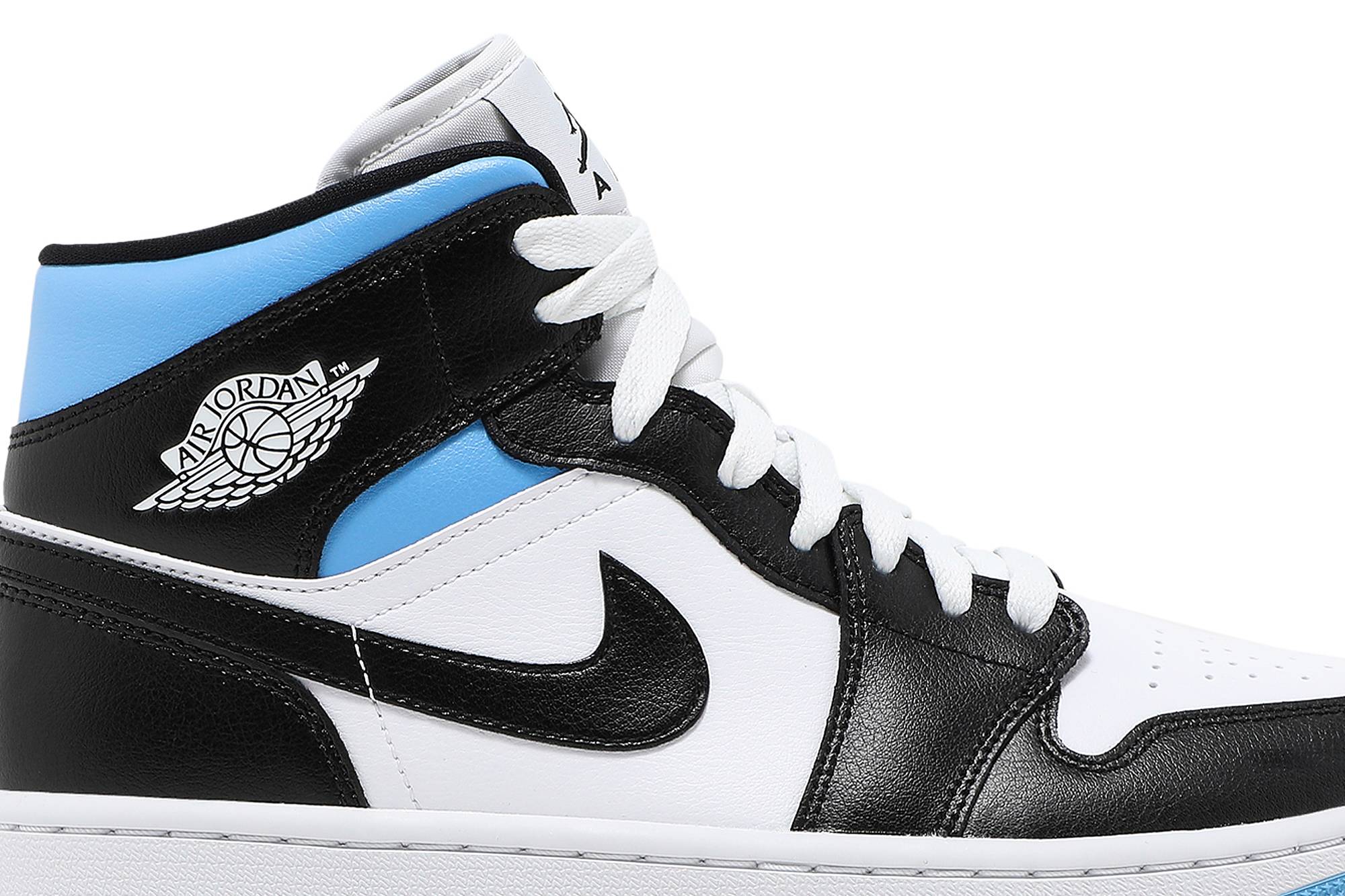 (Women) Air Jordan 1 Mid 'University Blue' BQ6472-102-3