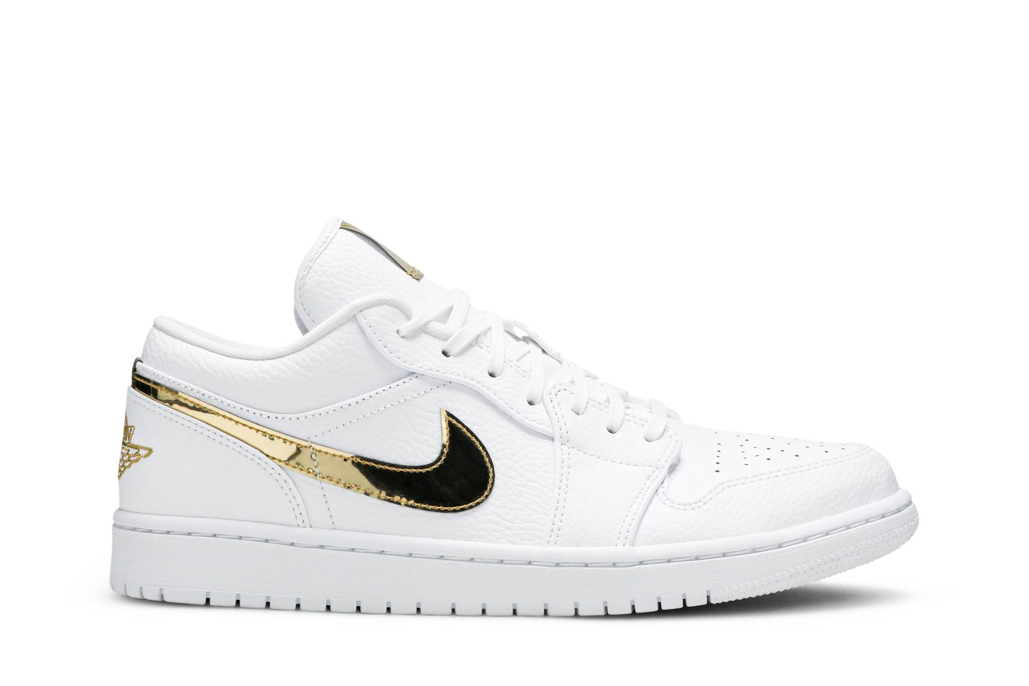 (Women) Air Jordan 1 Retro Low 'White Metallic Gold' CZ4776-100-8